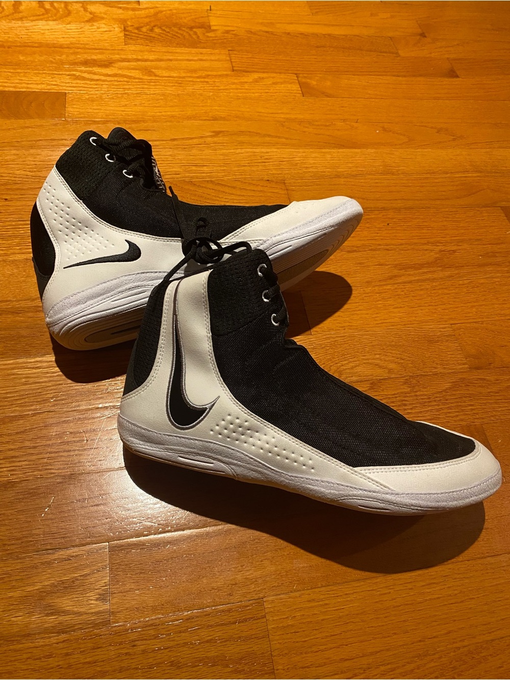 Nike Black and White Men’s Wrestling High-Top Athletic Sneakers